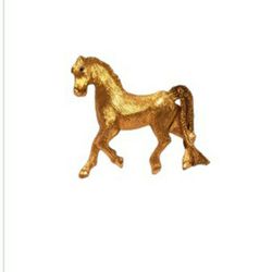 Vintage horse brooch with flowing tail