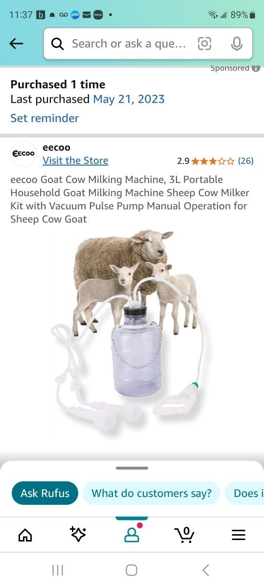 Goat, Sheep, Cow Milking Machine
