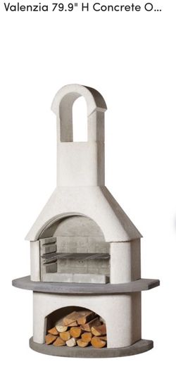 Concrete Outdoor Fireplace by Big Horn Outdoors Valenzia 79.9" H