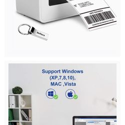 Label Printer, Direct Thermal Desktop Label Printer, High Speed USB Shipping Label Maker for UPS, FedEx, Etsy, Ebay, Amazon Barcode Printing - 4x6 Pri