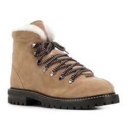 Valentino Trekking shearling-lined suede combat hiking ankle boot IT 40 US 10