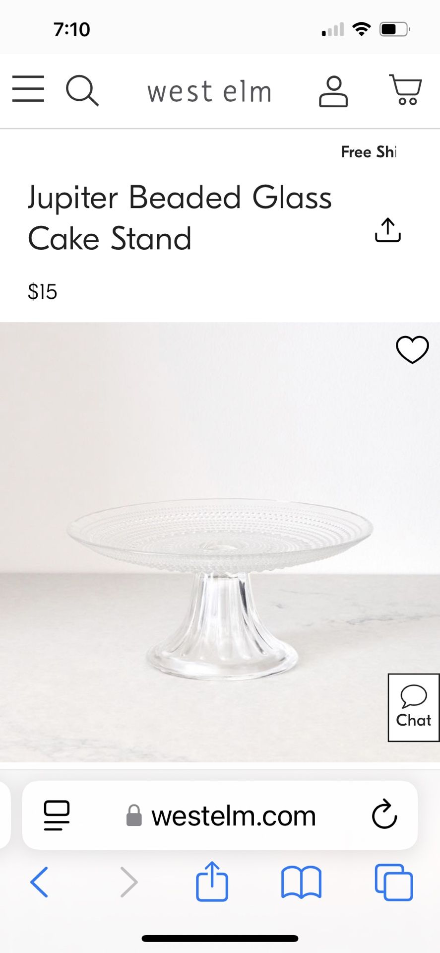 Set Of 6 Glass Small Cake/Cupcake Stand With Gold Servers