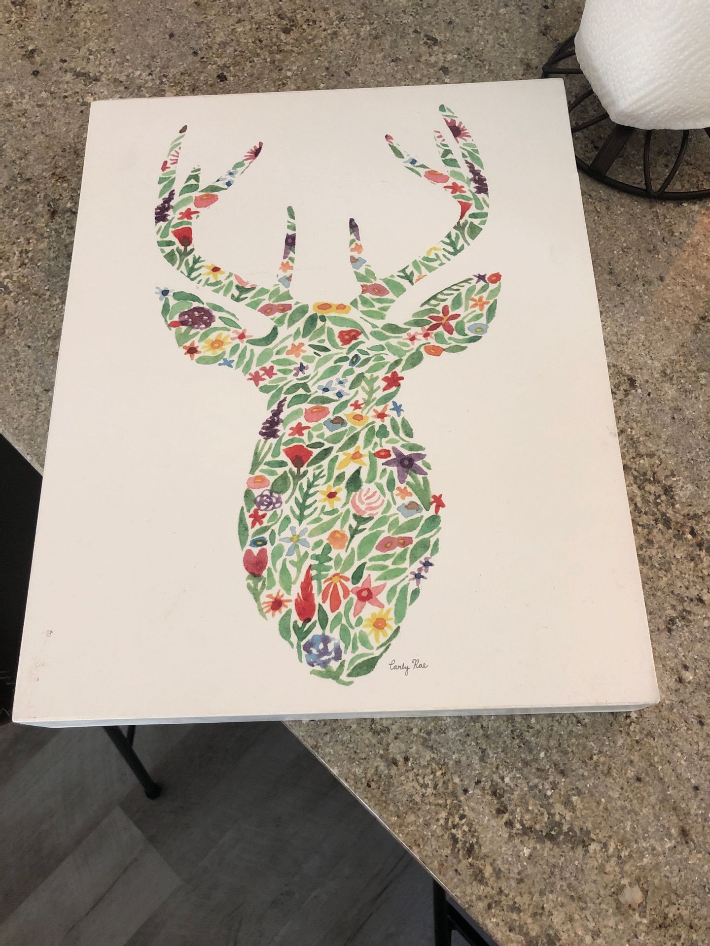 Colorful deer print canvas