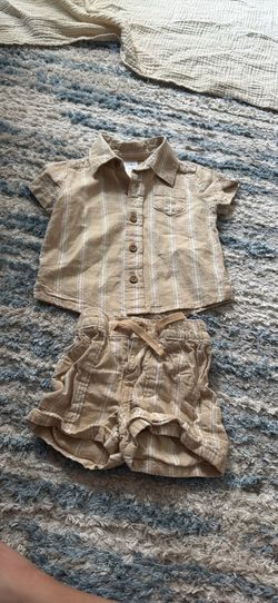 Carter’s Baby Boy Linen-Look 2-Piece Set (3M) – $8