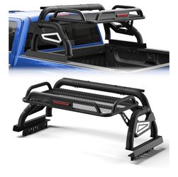 New in the box Truck Roll Bar with Cargo Basket for Full-Size Trucks, Overland Bed Rack Sport Bar for F150 Silverado Ram Tundra Sierra Titan, Heavy Du