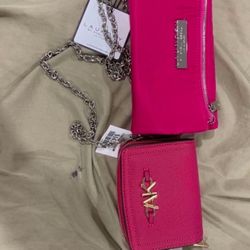 Pink Wallet + Purse 