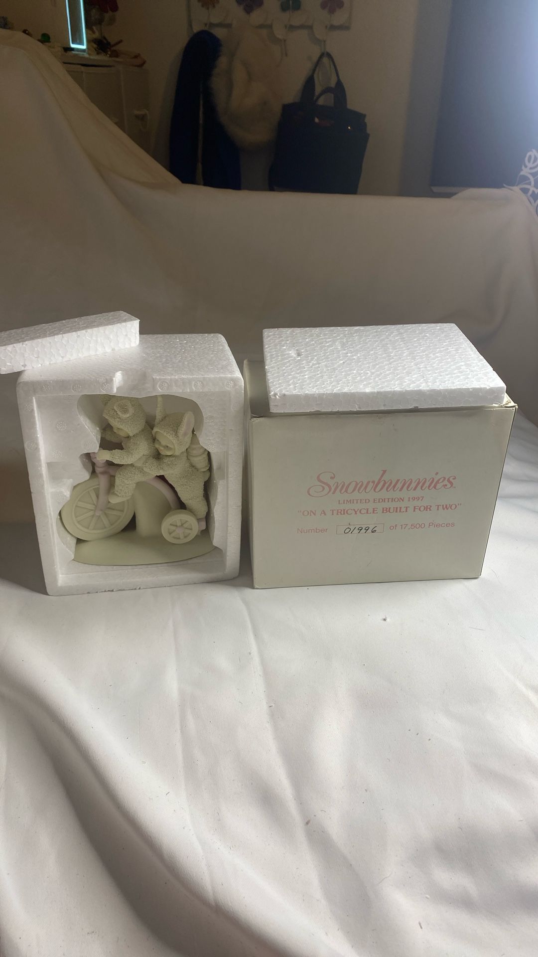 Snow bunnies limited edition 1997 on a tricycle built for two number 01996 out of 17,500 pieces