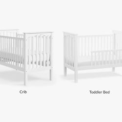 Pottery Barn Kendall Convertible Crib with Toddler Conversion Kit and Crib Mattress 