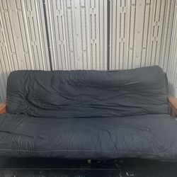Black Futon Sofa Bed With Mattress