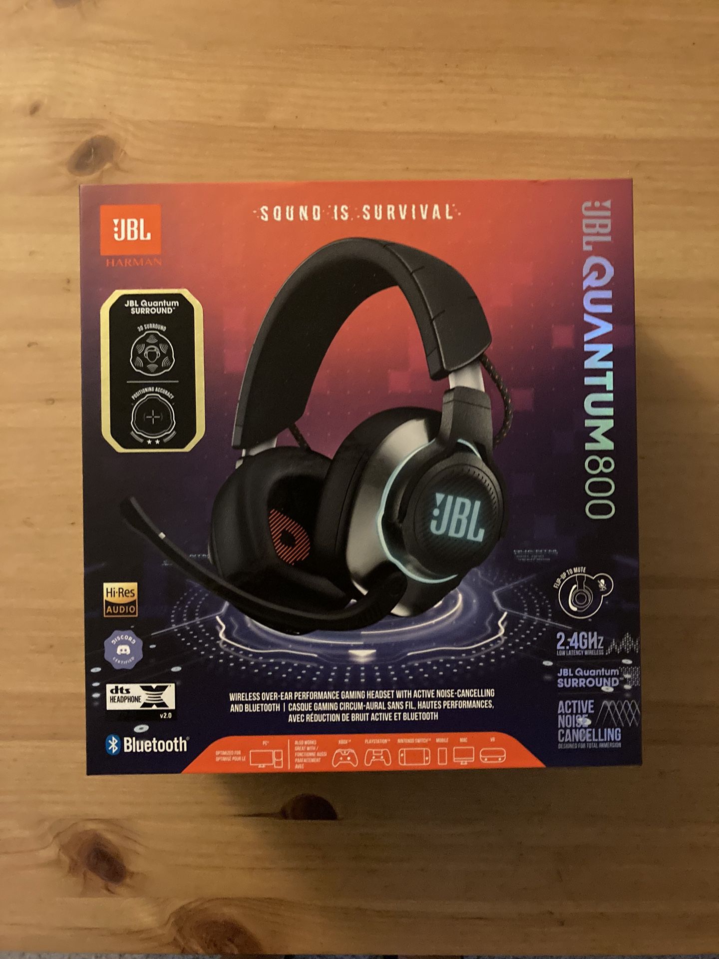 JBL QUANTUM800 Gaming- 2.4 Ghz + BT Wireless Noise Cancelling Over-ear Gaming Headset Black