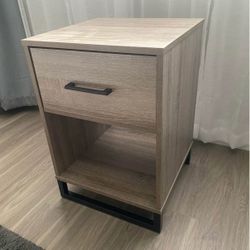 Wood Nightstand with Drawer