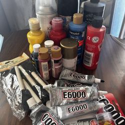 Paints, E6000 Glue , Paint Sponges, Tools, Sizzlers, Metal File