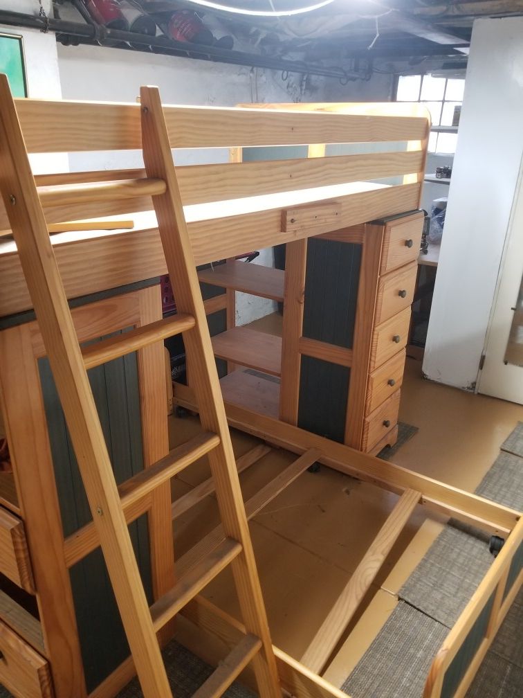 Bed. Bunk bed twin size