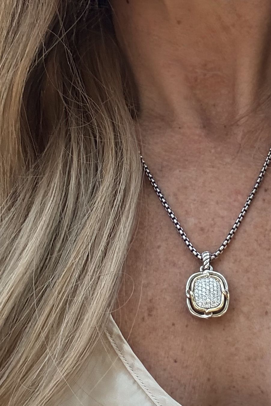 David Yurman Labyrinth Pendant And Box Chain