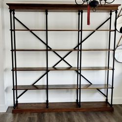 Heavy Duty Wood And Metal Shelf Large Display Case 