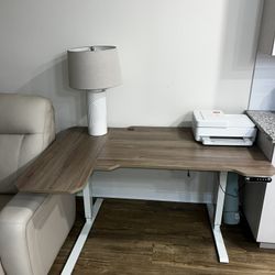 Height Adjustable L-Shape Standing Desk