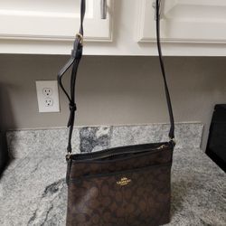 Coach Brown/Canvas And Leather Crossbody Bag