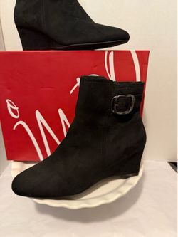 IMPO Black Suede Ankle Boots - Size 10