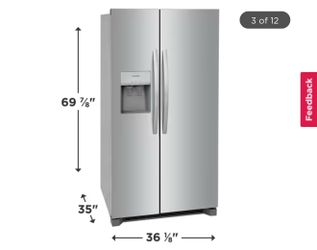Frigidaire 26 Cu. Ft. 36” Standard-Depth Side-by-Side Refrigerator