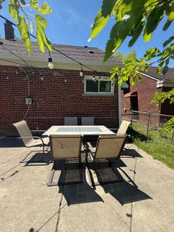 Elliot Creek Rectangle Outdoor Dining Table with 6 Chairs
