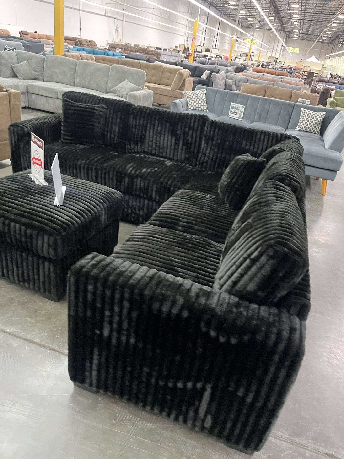 New Black Sectional