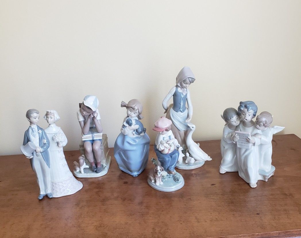 Lladro Collection of Figurines (6)- vintage
