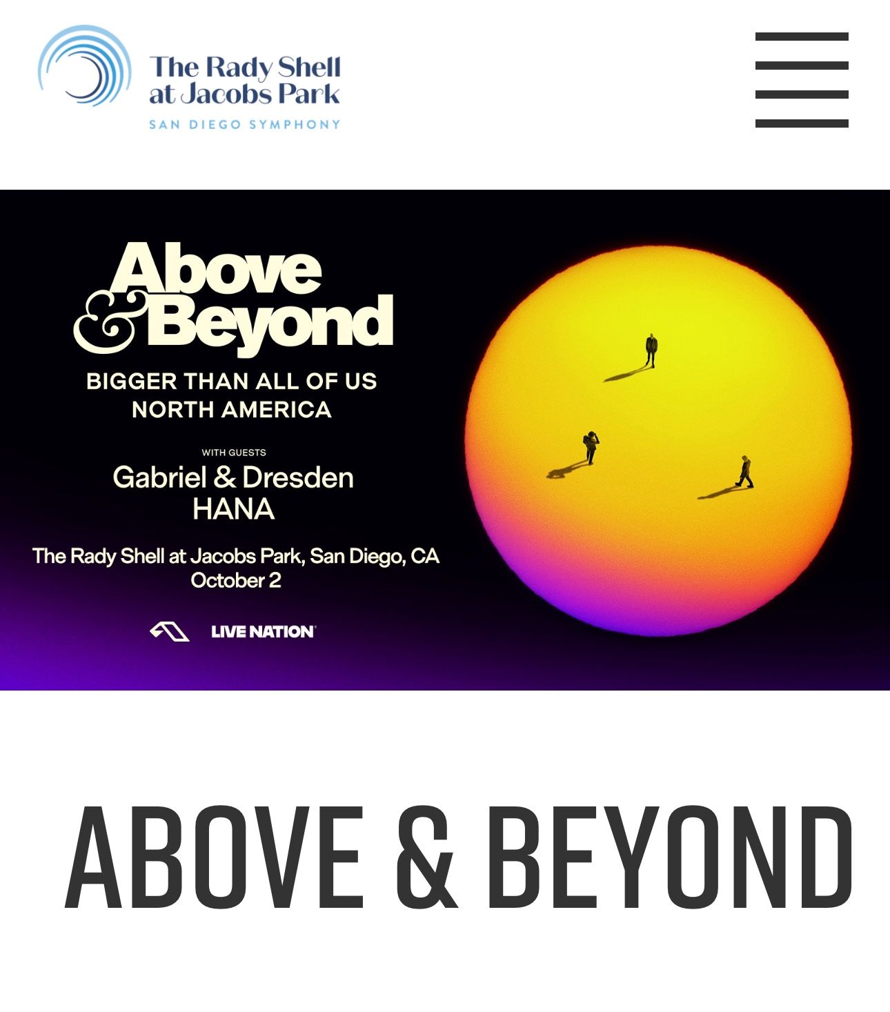 Above And Beyond Tickets