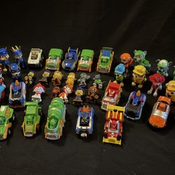 Paw Patrol Figurines and Cars- set of 45- Mixed Group- LOTL