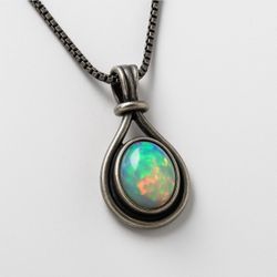 Sterling Silver Opal Pendant