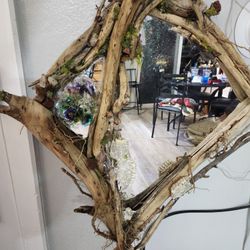 Enchanted Fairy Gothic Mirror With Real Gem Jawbone On The Sides 