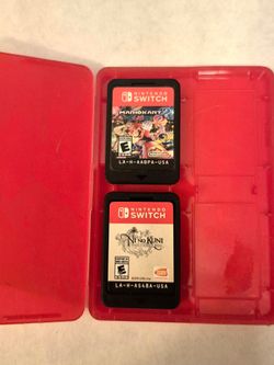 Nintendo Switch Games: Mario Kart 8 Deluxe & Ni No Kuni (with Carrying Case)