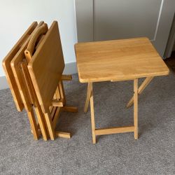 Set Of 4 Tv Trays With Stand