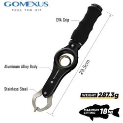 Gomexus Aluminum Fishing Clamp Lip Grip Plier Fishing Tool Equipment Black Gold