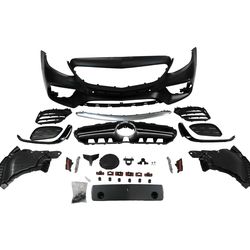 For 16-18 Mercedes W213 E Class, E63 AMG Style Chrome Trim Front Bumper With PDC