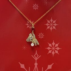 Silver gold plated necklace with 18K Pendant 