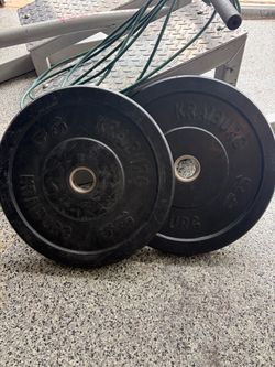 (2) 15lb Kraiburg bumper plates