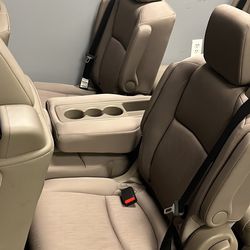 Brand New Tan Cloth Bucket Seats With Middle Seat 