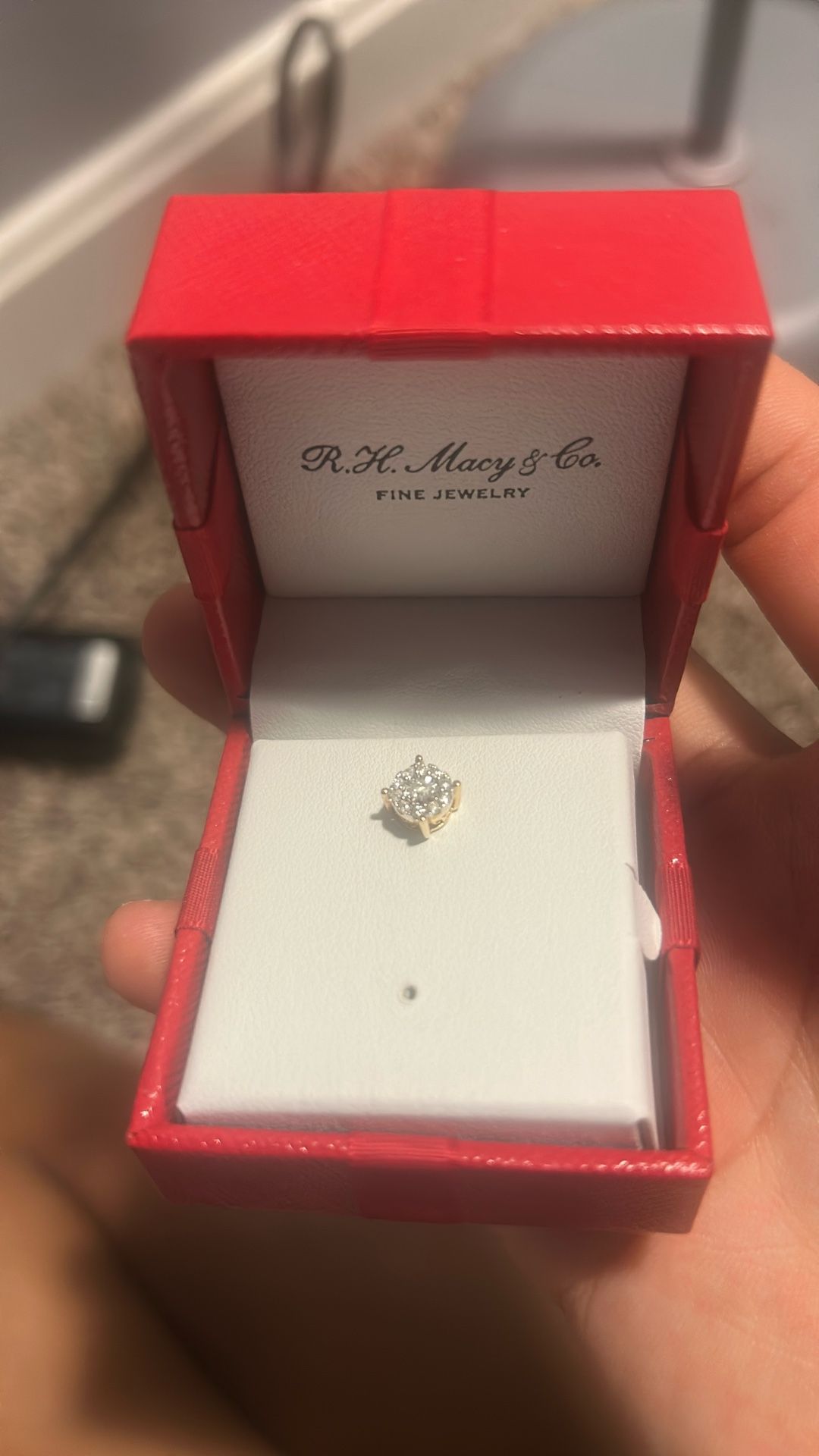 14K Diamond Filled Stud From Macys