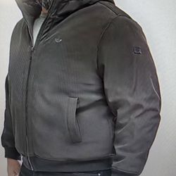 Dockers Mens Big and Tall Sherpa Lined Hooded Midweight Softshell Jacket Coat Size L  tall Color Black New