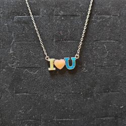 New Silver I ❤️ U Necklace 