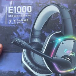 e1000 usb gaming headset 7.1 surround sound