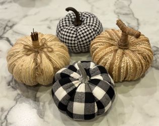 Set of 4 Big Decorative Pumpkins