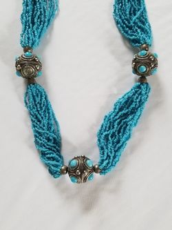 Blue Beaded Fashion Necklace Pre-owned