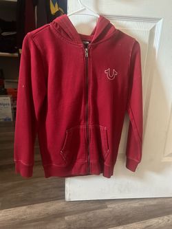 True Religion Red Zip-Up Hoodie