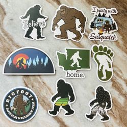 Bigfoot Yeti Sasquatch 9 Count Sticker Lot