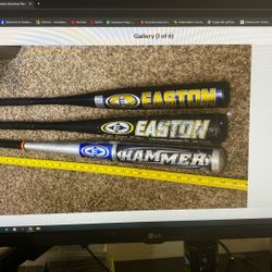 3-Easton Aluminum Baseball Bats 34”