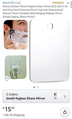 Deluxe Shower Mirror Fogless Shave Mirror (6.8 inX5.2 in)