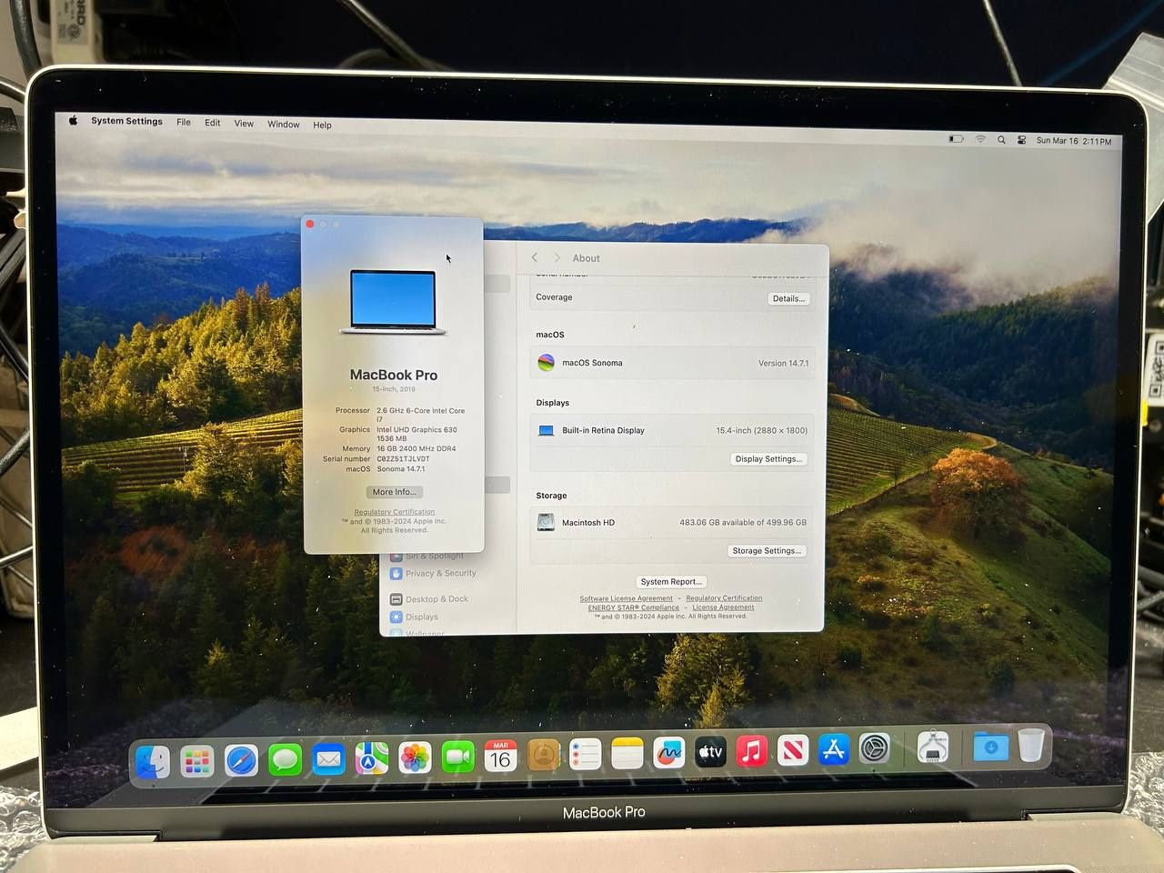 MacBook Pro Touch Bar 2019