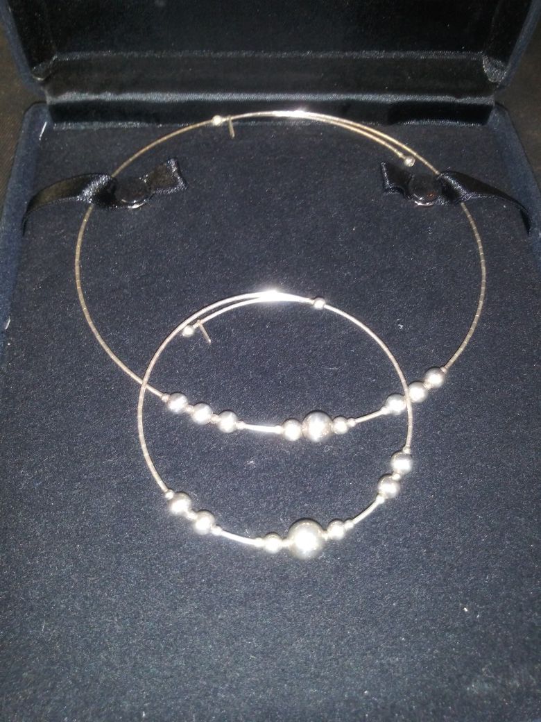 Adjustable sterling silver choker and bracelet