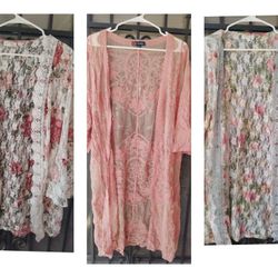 Set of 3 Shear Lace Cardigans Size 3x Women 